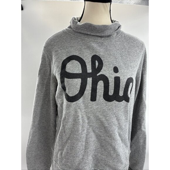 Homage Womens Size S Ohio Graphic Sweatshirt Gray Cowl Neck Pullover - Picture 2 of 7